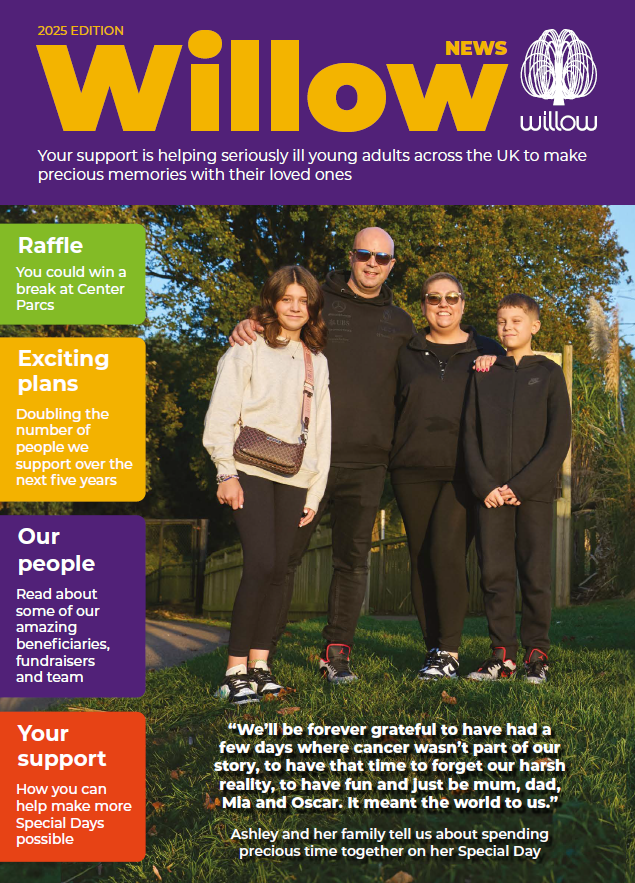The cover of the 2025 Willow News, including a beneficiary photo and a quote