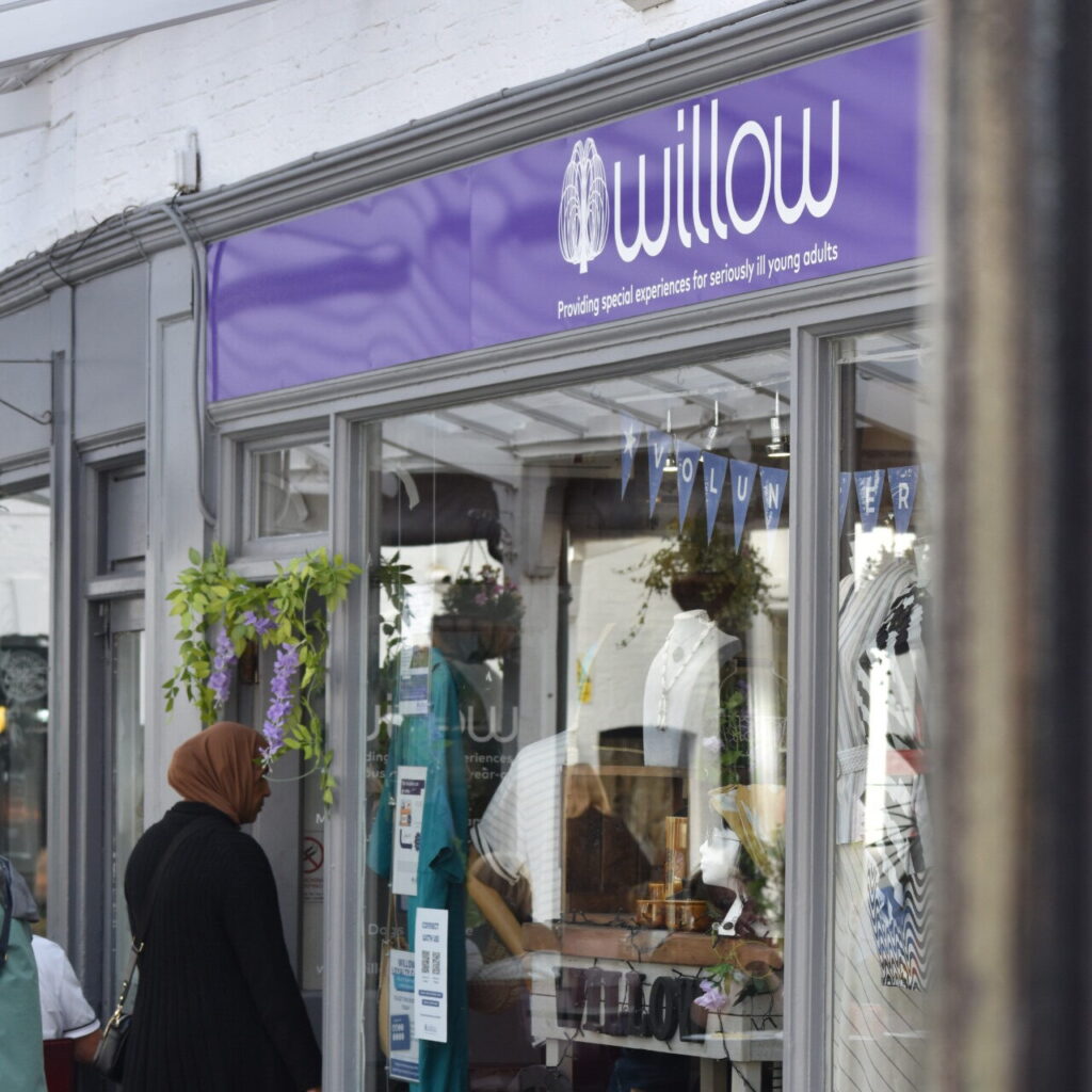 Lady walks into Willow charity shop in Hitchin