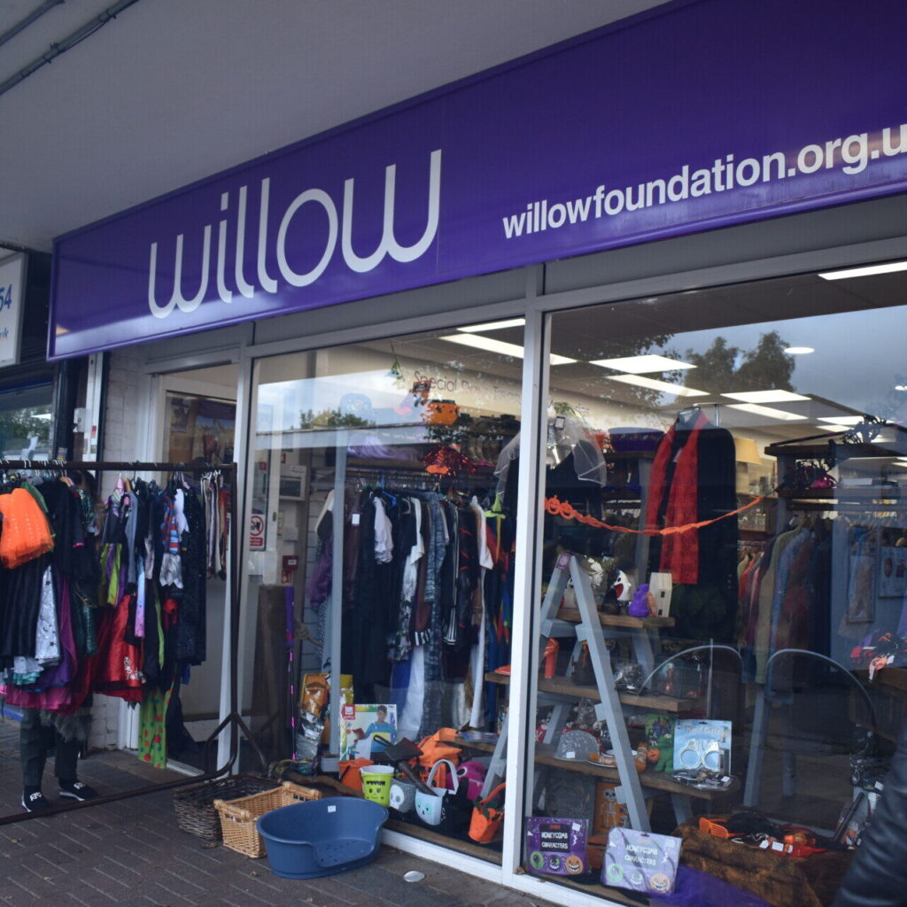 Front of Stevenage Willow charity shop